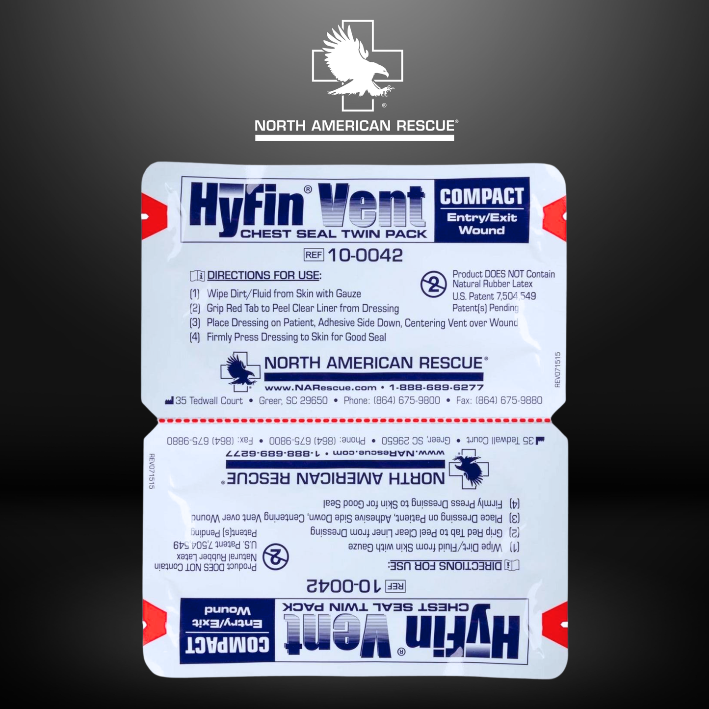 North American Rescue Compact Hyfin Chest Seals Twin Pack